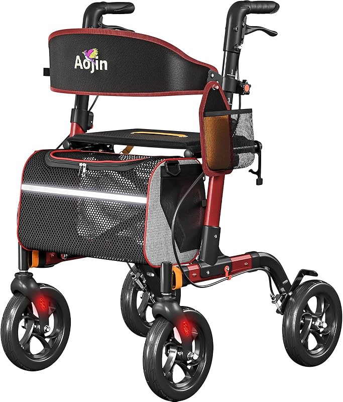 Aojin Rollator All Terrain Adjustable Lightweight