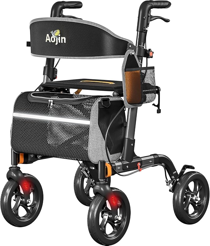 Aojin Rollator Lightweight Foldable Aluminum